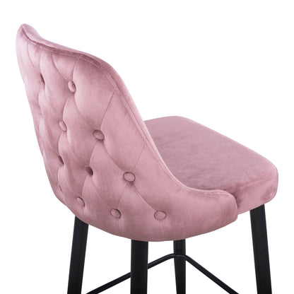 Bar Stool Serenity Hm8519.02 Velvet Rotten Apple With Metallic Frame 51x57x110cm
