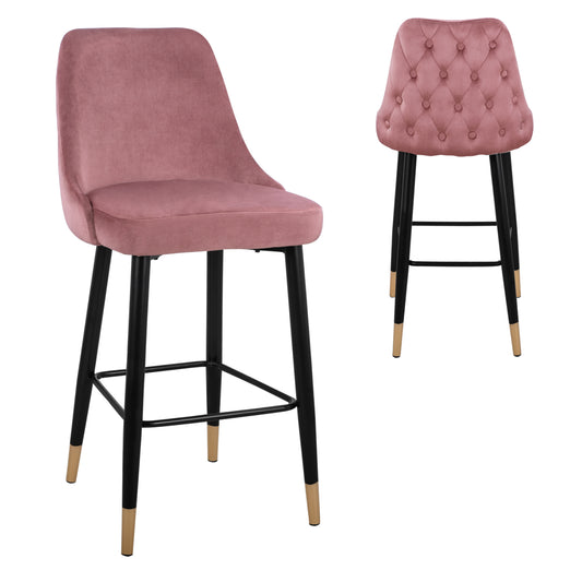 Bar Stool Serenity Hm8519.02 Velvet Rotten Apple With Metallic Frame 51x57x110cm