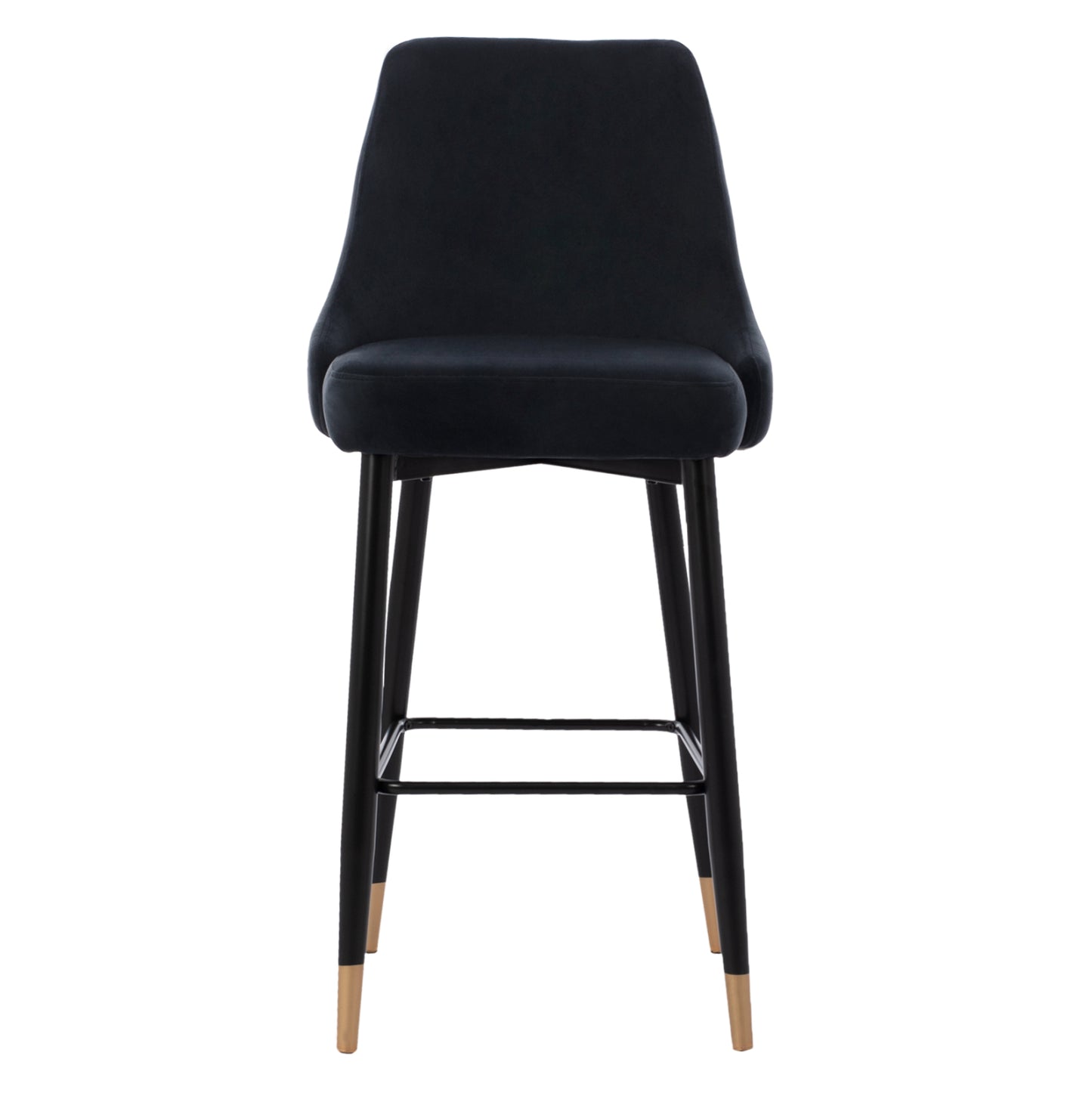Serenity Bar Stool ΗΜ8519.04 Black Velvet With Metal Frame 53x48x110 Cm.