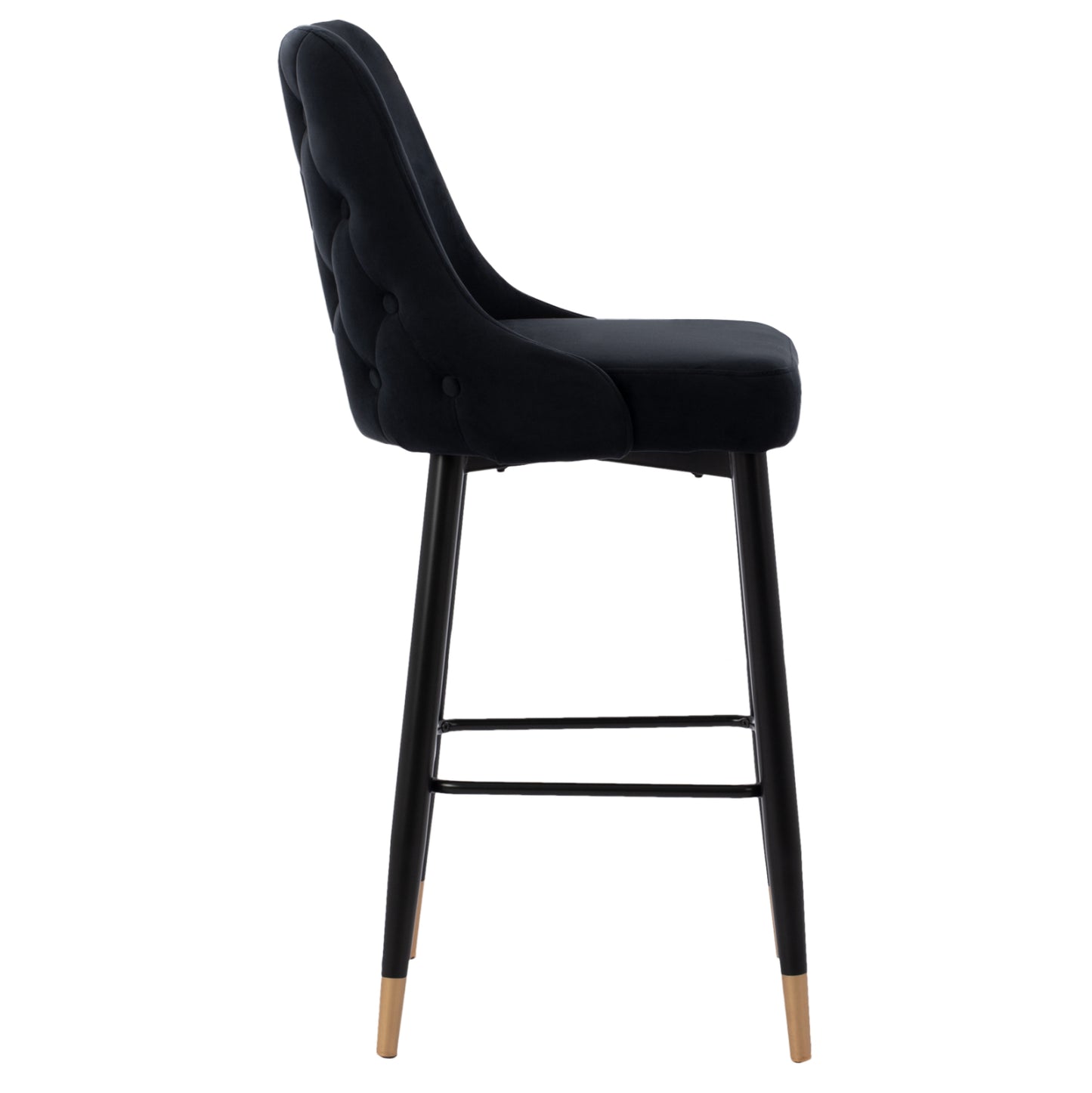 Serenity Bar Stool ΗΜ8519.04 Black Velvet With Metal Frame 53x48x110 Cm.