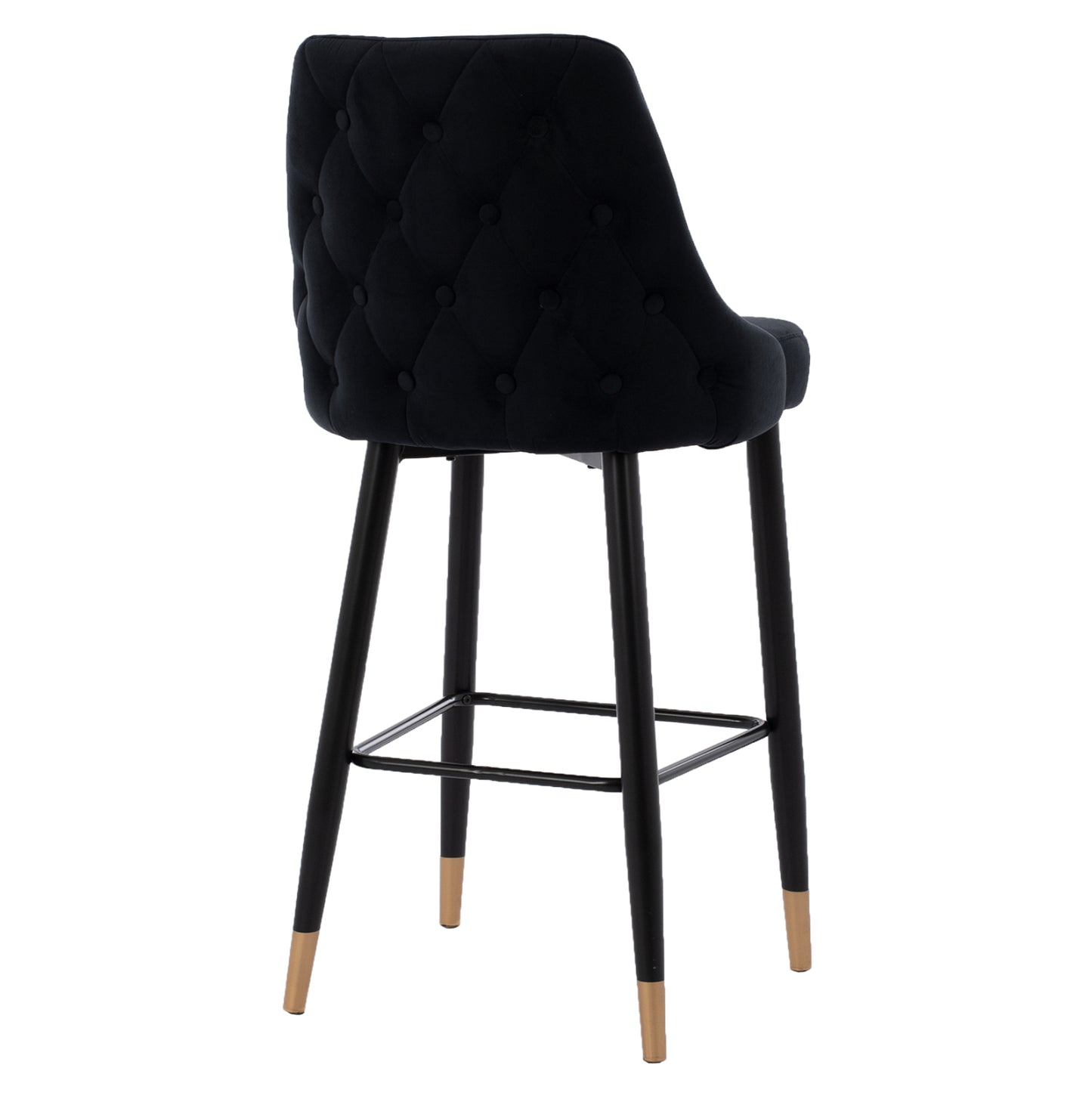Serenity Bar Stool ΗΜ8519.04 Black Velvet With Metal Frame 53x48x110 Cm.