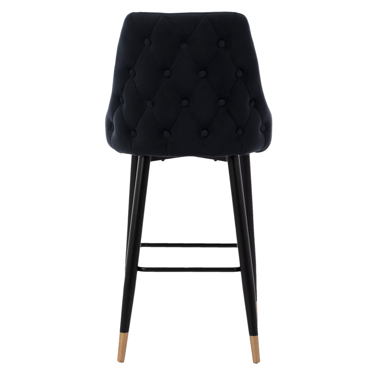 Serenity Bar Stool ΗΜ8519.04 Black Velvet With Metal Frame 53x48x110 Cm.