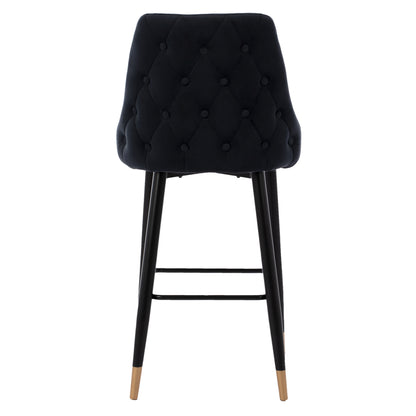 Serenity Bar Stool ΗΜ8519.04 Black Velvet With Metal Frame 53x48x110 Cm.