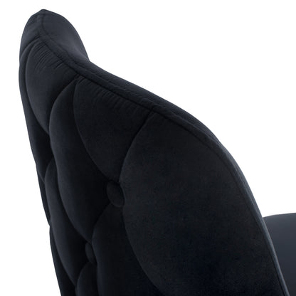 Serenity Bar Stool ΗΜ8519.04 Black Velvet With Metal Frame 53x48x110 Cm.