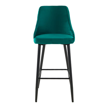 Bar Stool Serenity Hm8519.13 GreΕΝ Velvet- Metal Legs In Black 53x48x110hcm