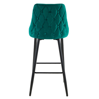 Bar Stool Serenity Hm8519.13 GreΕΝ Velvet- Metal Legs In Black 53x48x110hcm