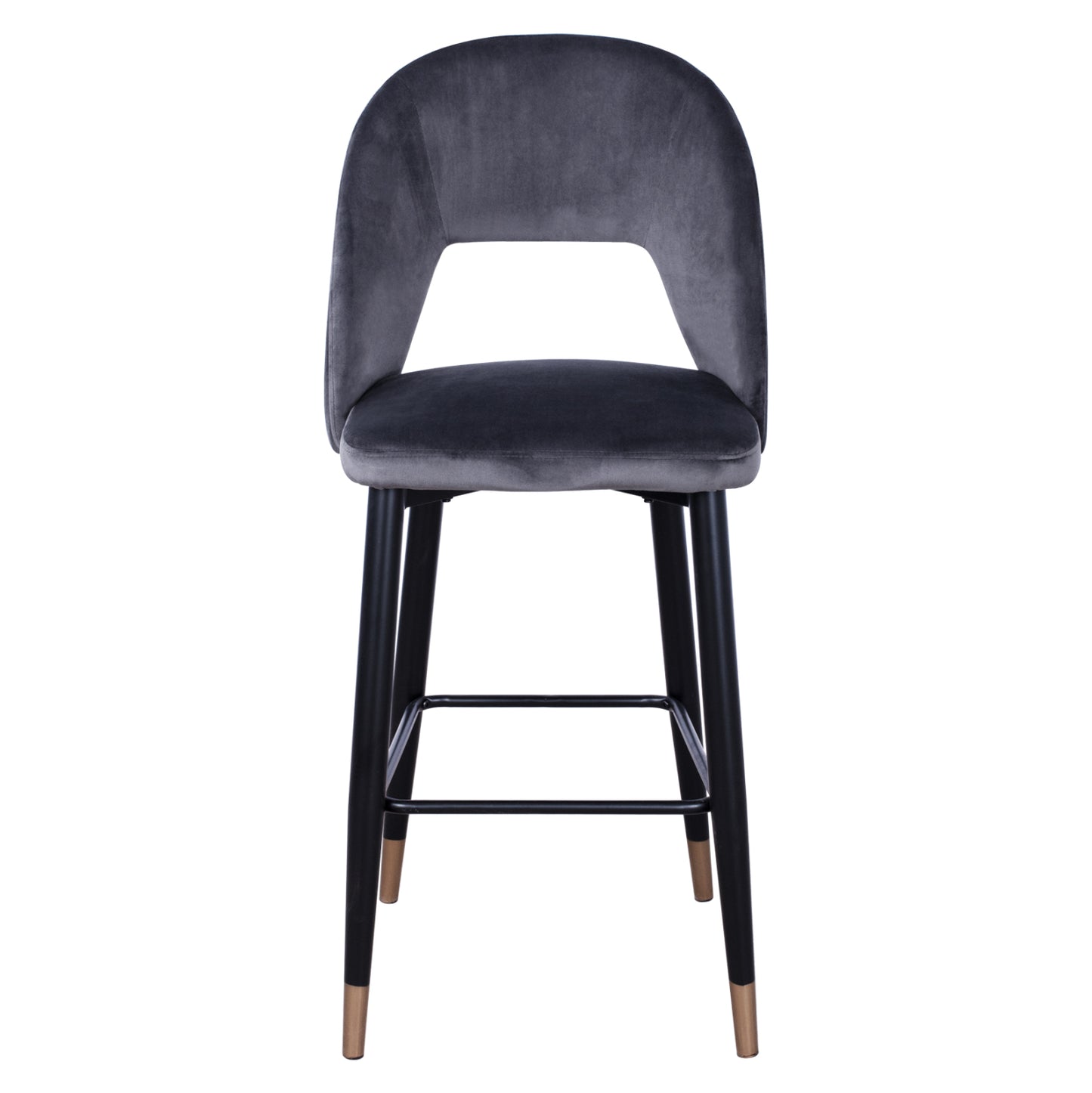 Bar Stool Harper Hm8526.01 Velvet Grey With Metallic Frame 50Χ51Χ111cm