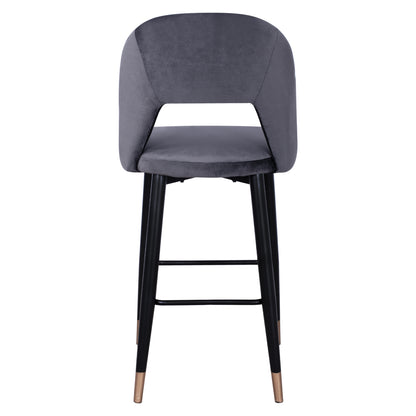 Bar Stool Harper Hm8526.01 Velvet Grey With Metallic Frame 50Χ51Χ111cm