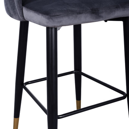 Bar Stool Harper Hm8526.01 Velvet Grey With Metallic Frame 50Χ51Χ111cm