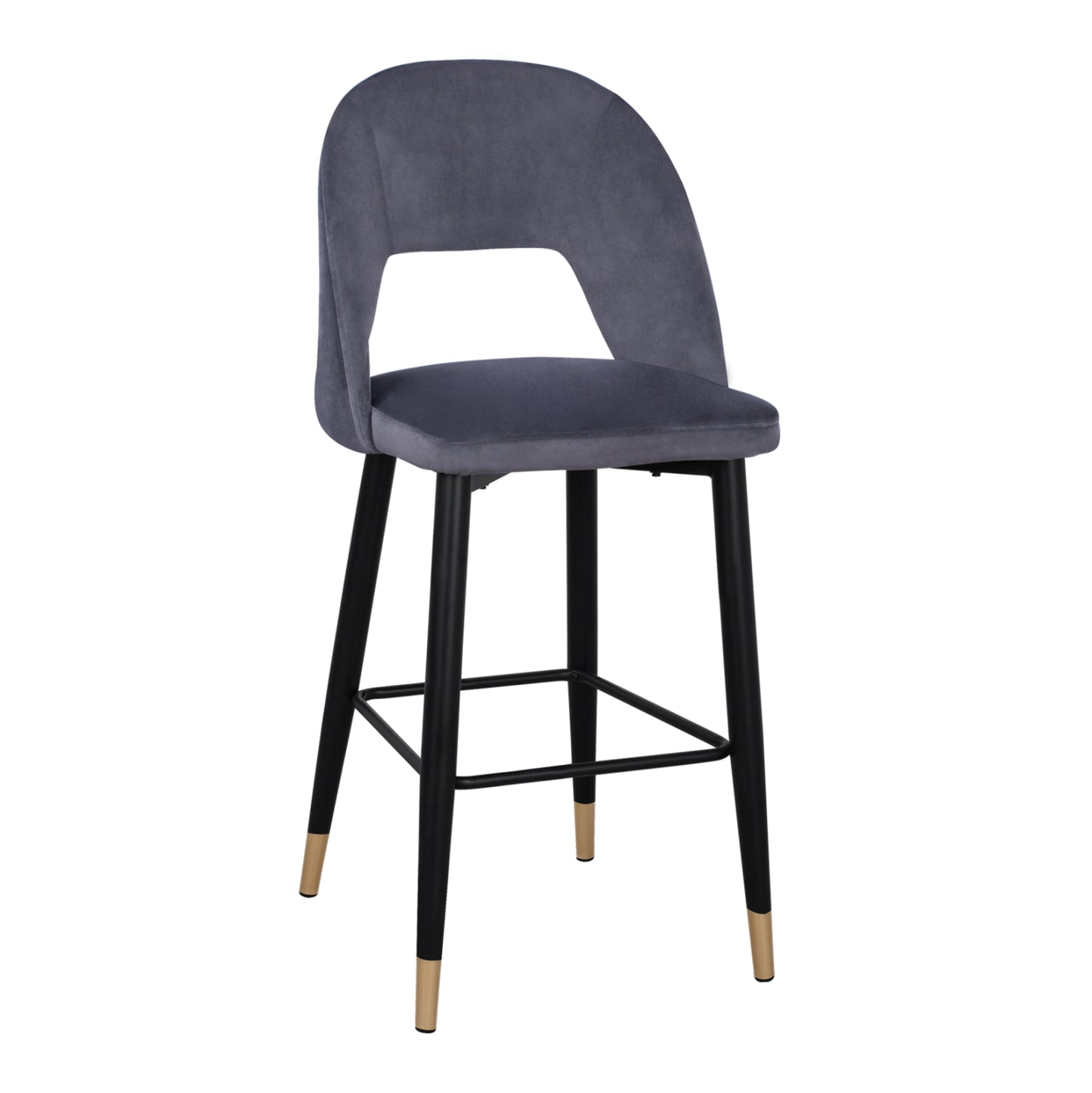 Bar Stool Harper Hm8526.01 Velvet Grey With Metallic Frame 50Χ51Χ111cm