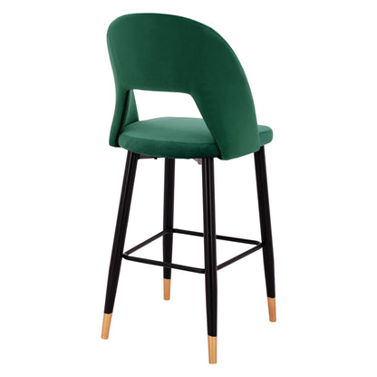 Bar Stool Harper Hm8526.03 Velvet Cypress Green With Metallic Frame 50x51x111cm