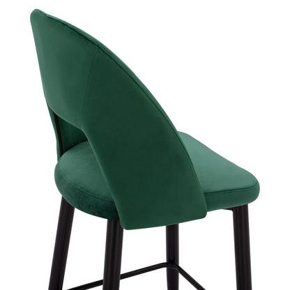 Bar Stool Harper Hm8526.03 Velvet Cypress Green With Metallic Frame 50x51x111cm