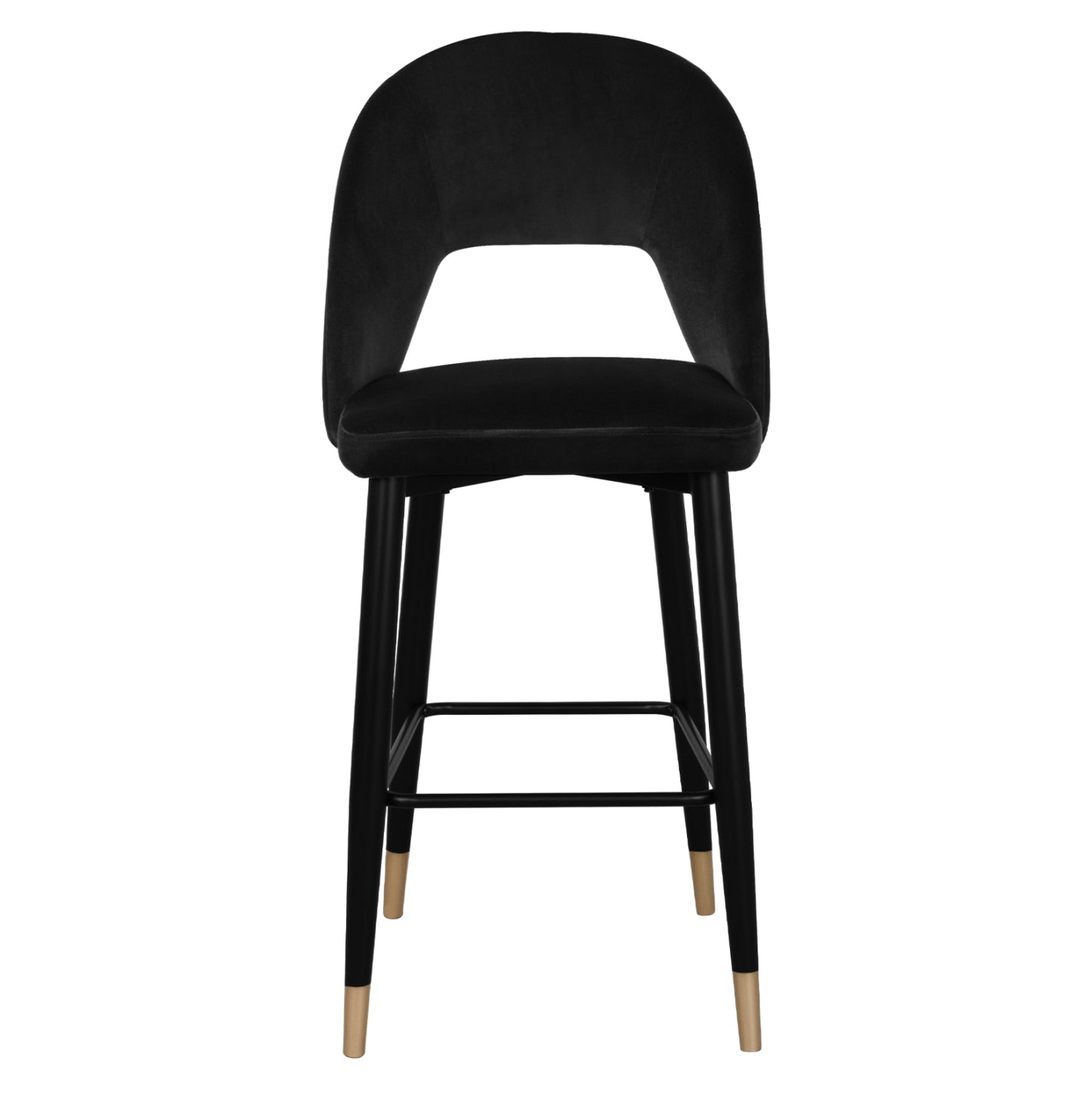 Bar Stool Harper Hm8526.04 Velvet Black With Metallic Frame 50Χ51Χ111cm