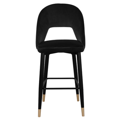 Bar Stool Harper Hm8526.04 Velvet Black With Metallic Frame 50Χ51Χ111cm