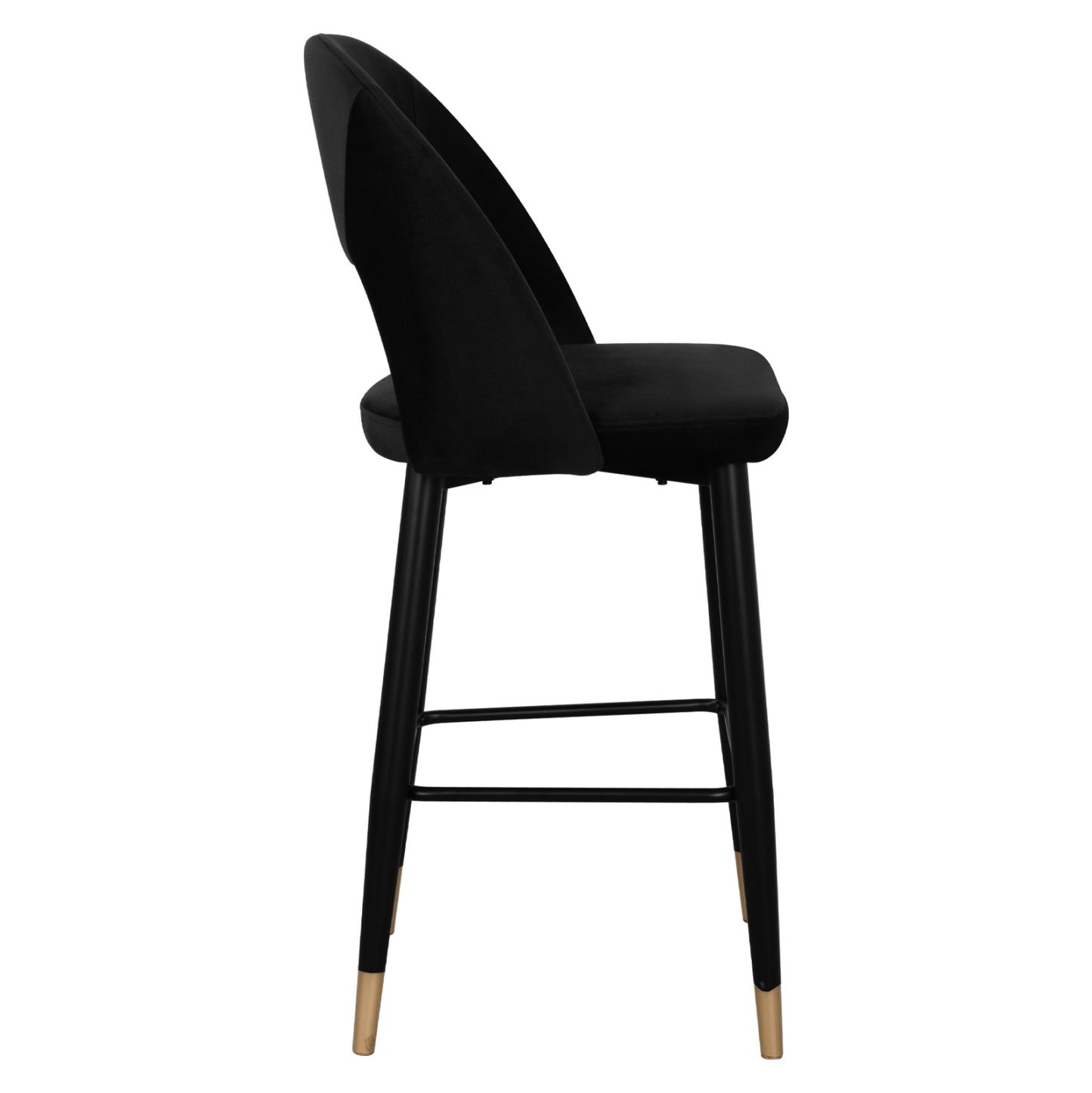 Bar Stool Harper Hm8526.04 Velvet Black With Metallic Frame 50Χ51Χ111cm