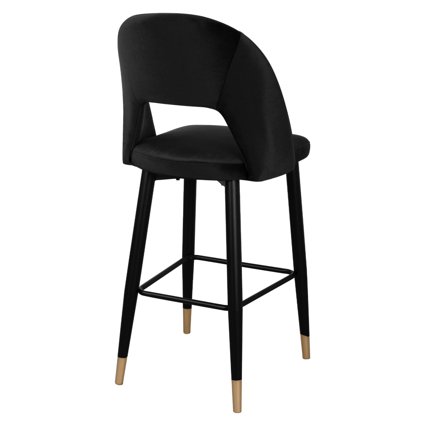 Bar Stool Harper Hm8526.04 Velvet Black With Metallic Frame 50Χ51Χ111cm