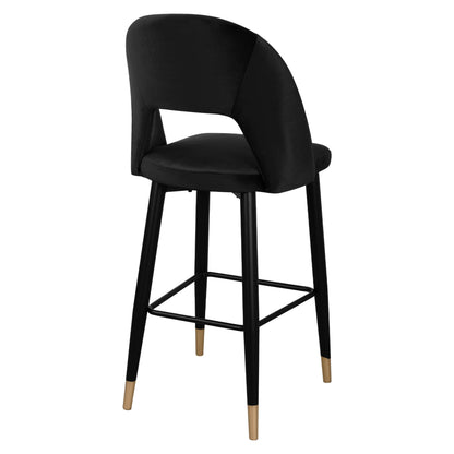 Bar Stool Harper Hm8526.04 Velvet Black With Metallic Frame 50Χ51Χ111cm