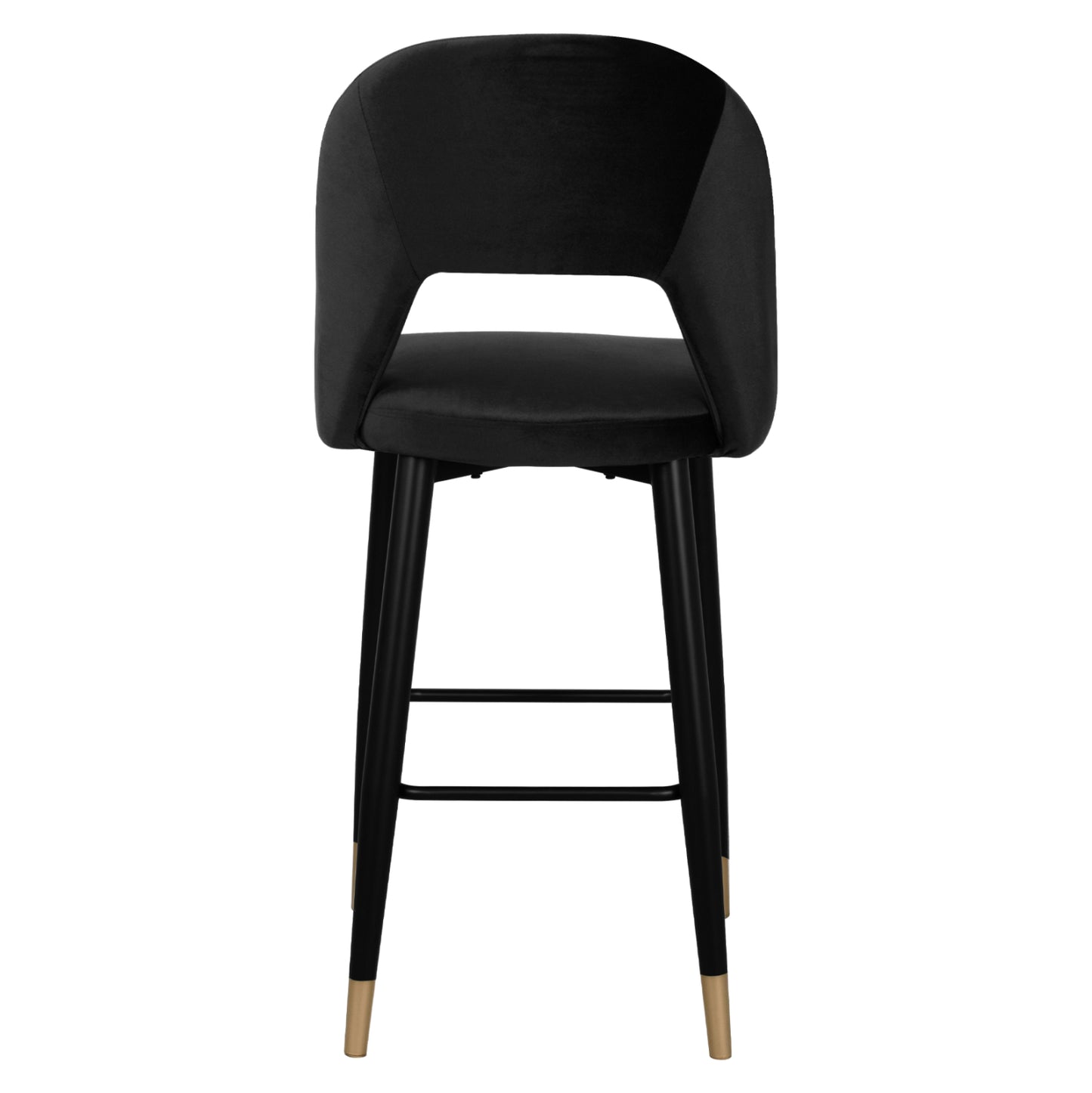 Bar Stool Harper Hm8526.04 Velvet Black With Metallic Frame 50Χ51Χ111cm