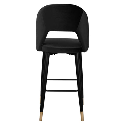Bar Stool Harper Hm8526.04 Velvet Black With Metallic Frame 50Χ51Χ111cm