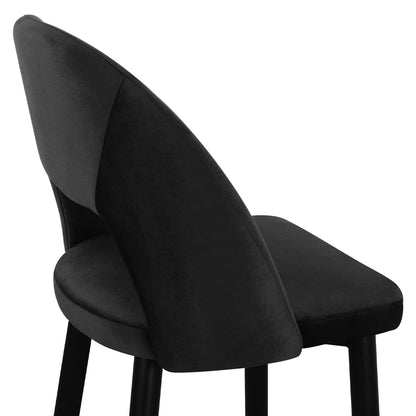 Bar Stool Harper Hm8526.04 Velvet Black With Metallic Frame 50Χ51Χ111cm