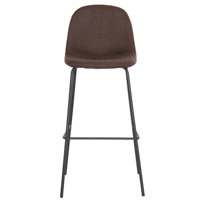 Bar Stool Vincent Hm8579.23 Brown Fabric-metal Black Frame 47x46x104hcm.
