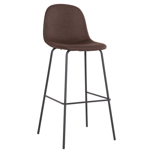 Bar Stool Vincent Hm8579.23 Brown Fabric-metal Black Frame 47x46x104hcm.