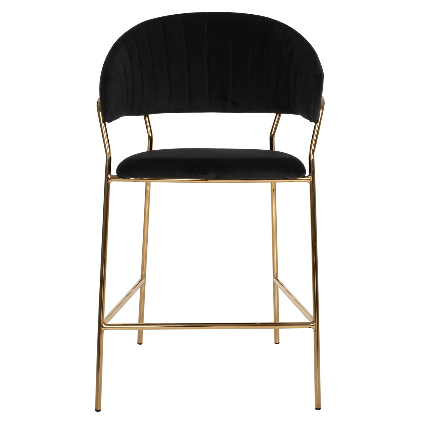 Bar Stool Theodore Hm8734.04 Black Velvet Gold Metal Frame 60x55x100hcm.