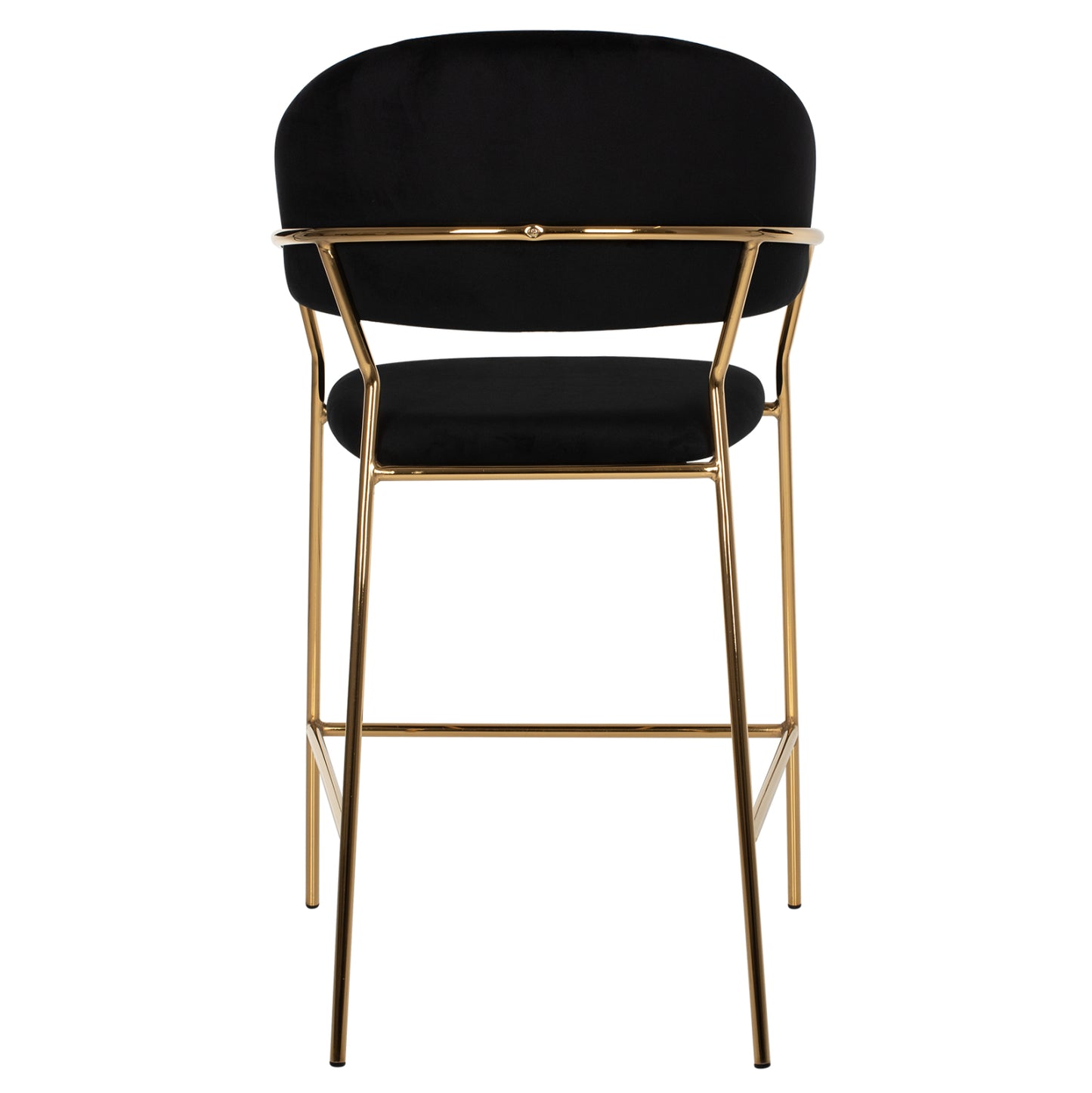 Bar Stool Theodore Hm8734.04 Black Velvet Gold Metal Frame 60x55x100hcm.