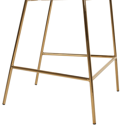 Bar Stool Theodore Hm8734.04 Black Velvet Gold Metal Frame 60x55x100hcm.