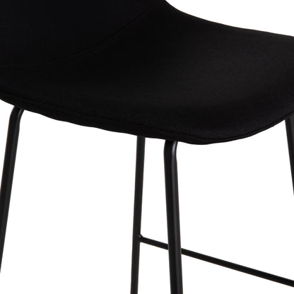 Bar Stool Vincent Hm9298.24 Medium Height-black Fabric-metal Legs 43x50x92.5hcm.