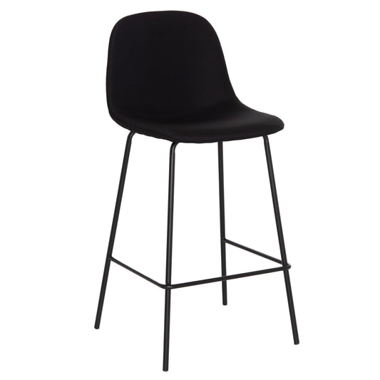 Bar Stool Vincent Hm9298.24 Medium Height-black Fabric-metal Legs 43x50x92.5hcm.
