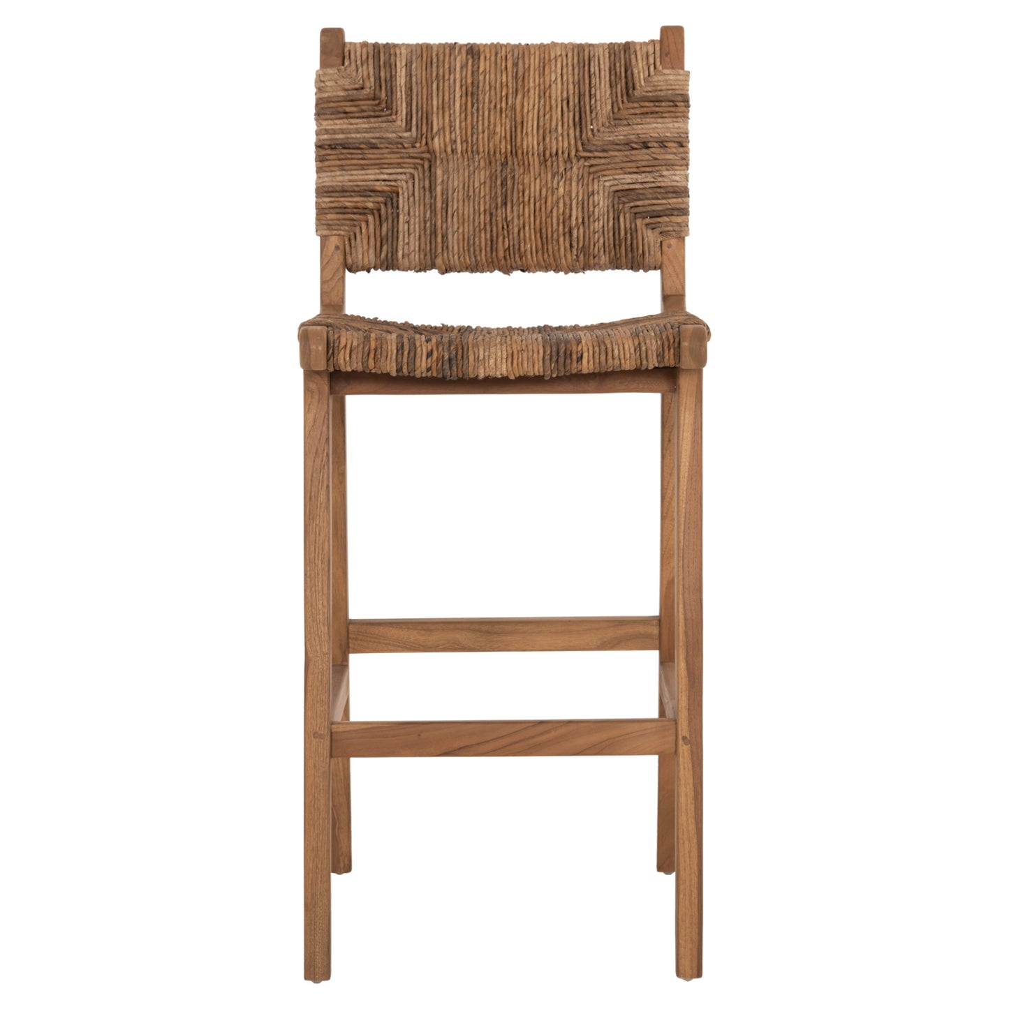 Bar Stool Walter Hm9841 Teak Wood In Natural-rush Matt 46x55x105hcm.