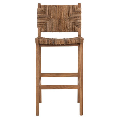 Bar Stool Walter Hm9841 Teak Wood In Natural-rush Matt 46x55x105hcm.
