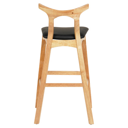 Bar Stool Usopp Hm9951.01 Rubberwood In Light Oak- Black Pu 43x41x100hcm.