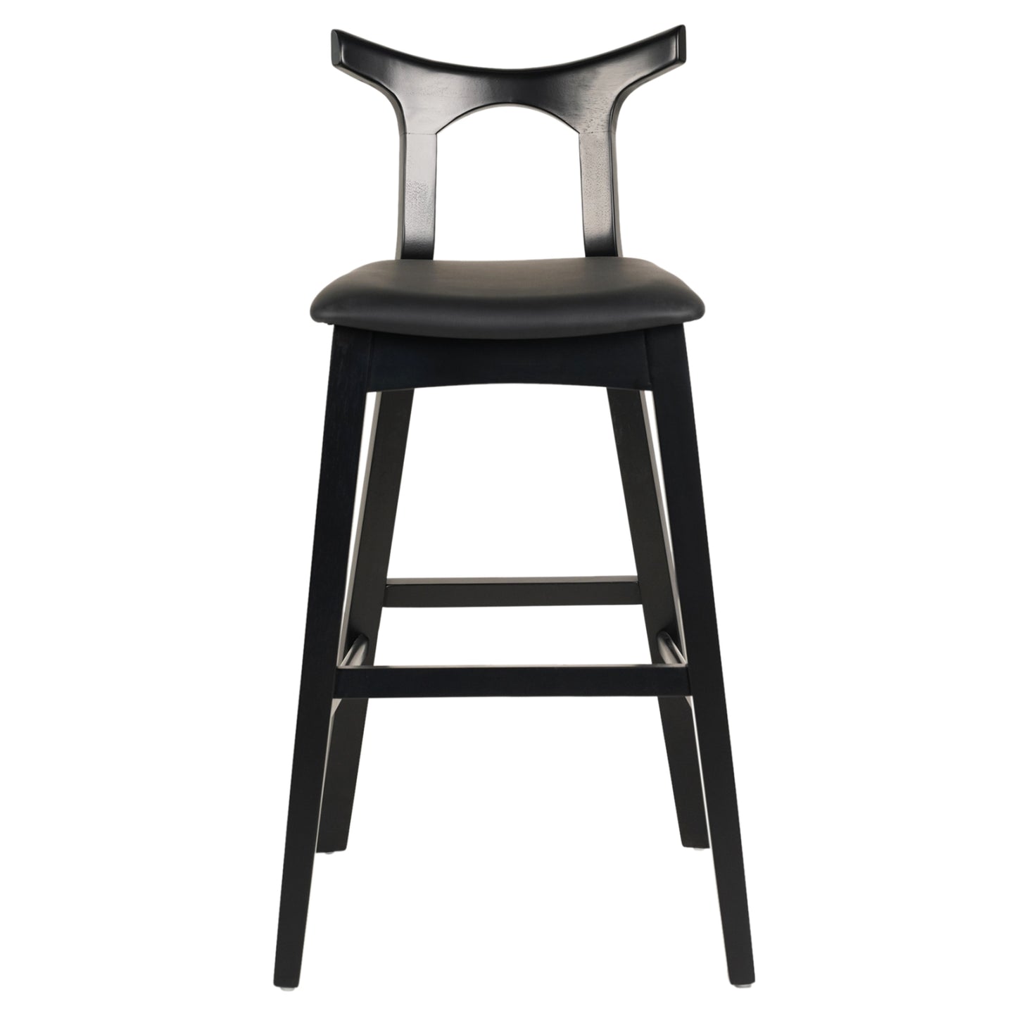 Bar Stool Usopp Hm9951.02 Rubberwood & Pu In Black Color 49x53x99,5hcm.