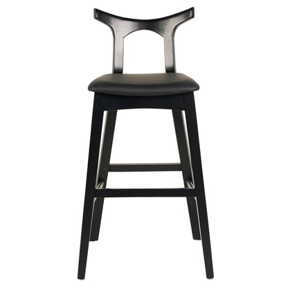 Bar Stool Usopp Hm9951.02 Rubberwood & Pu In Black Color 49x53x99,5hcm.
