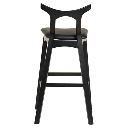 Bar Stool Usopp Hm9951.02 Rubberwood & Pu In Black Color 49x53x99,5hcm.