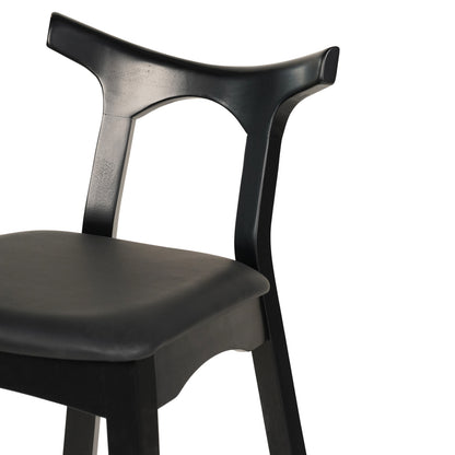 Bar Stool Usopp Hm9951.02 Rubberwood & Pu In Black Color 49x53x99,5hcm.