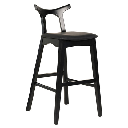 Bar Stool Usopp Hm9951.02 Rubberwood & Pu In Black Color 49x53x99,5hcm.