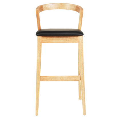 Bar Stool Nami Hm9952.01 Rubberwood In Oak-black Pu 47,5x59x102,5hcm.