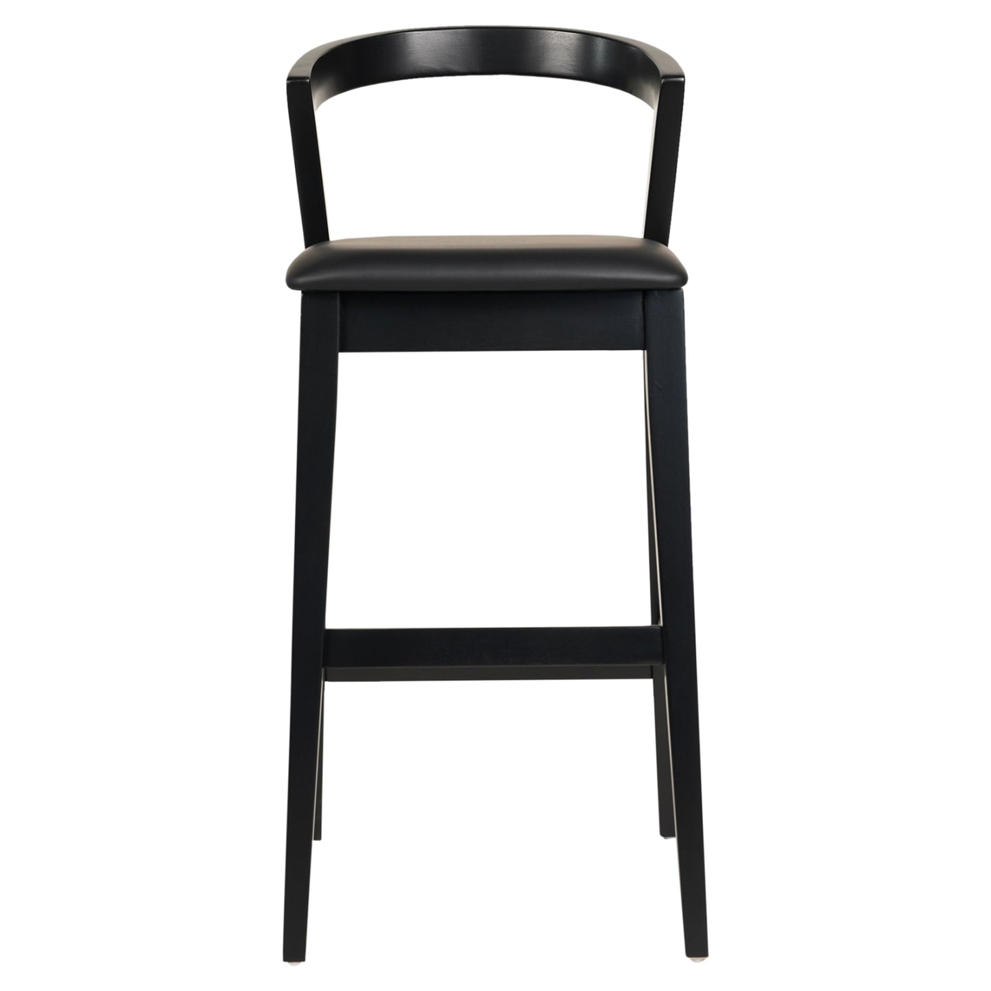 Bar Stool Nami Hm9952.02 Rubberwood & Pu-black 47,5x59x102,5hcm.