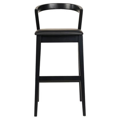 Bar Stool Nami Hm9952.02 Rubberwood & Pu-black 47,5x59x102,5hcm.