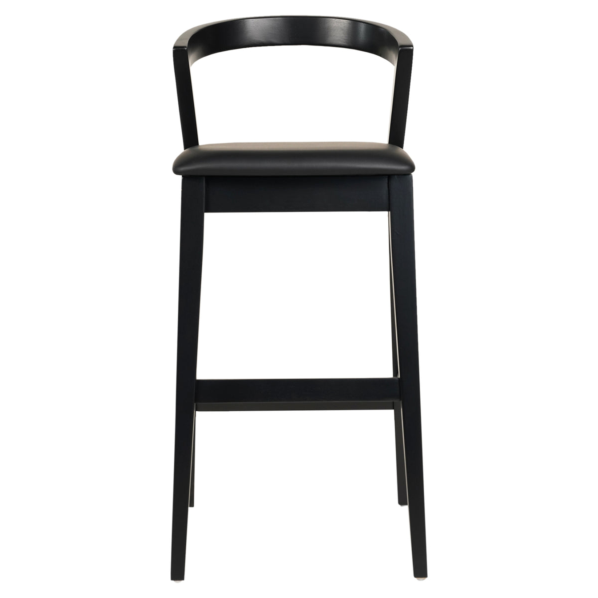 Bar Stool Nami Hm9952.02 Rubberwood & Pu-black 47,5x59x102,5hcm.
