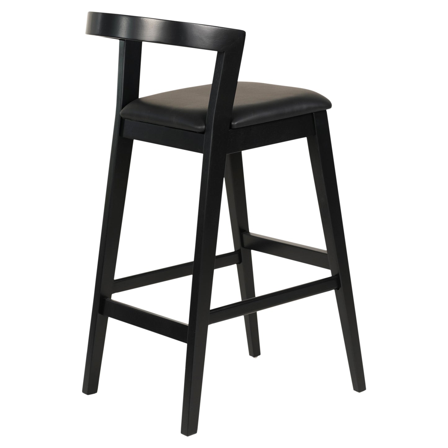 Bar Stool Nami Hm9952.02 Rubberwood & Pu-black 47,5x59x102,5hcm.