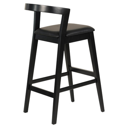 Bar Stool Nami Hm9952.02 Rubberwood & Pu-black 47,5x59x102,5hcm.