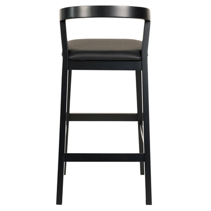 Bar Stool Nami Hm9952.02 Rubberwood & Pu-black 47,5x59x102,5hcm.