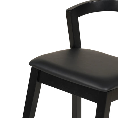 Bar Stool Nami Hm9952.02 Rubberwood & Pu-black 47,5x59x102,5hcm.