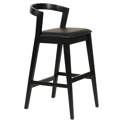 Bar Stool Nami Hm9952.02 Rubberwood & Pu-black 47,5x59x102,5hcm.