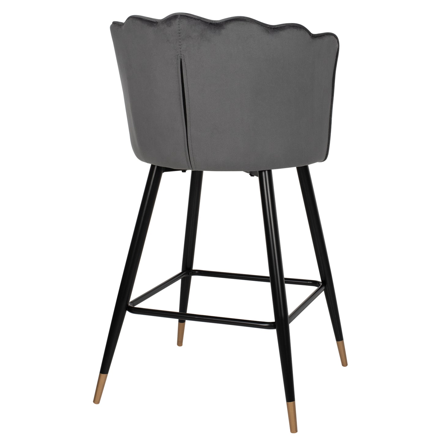 Bar Stool Vesna Hm8736.01 Grey Velvet Metal Frame In Black 50x50x90hcm.