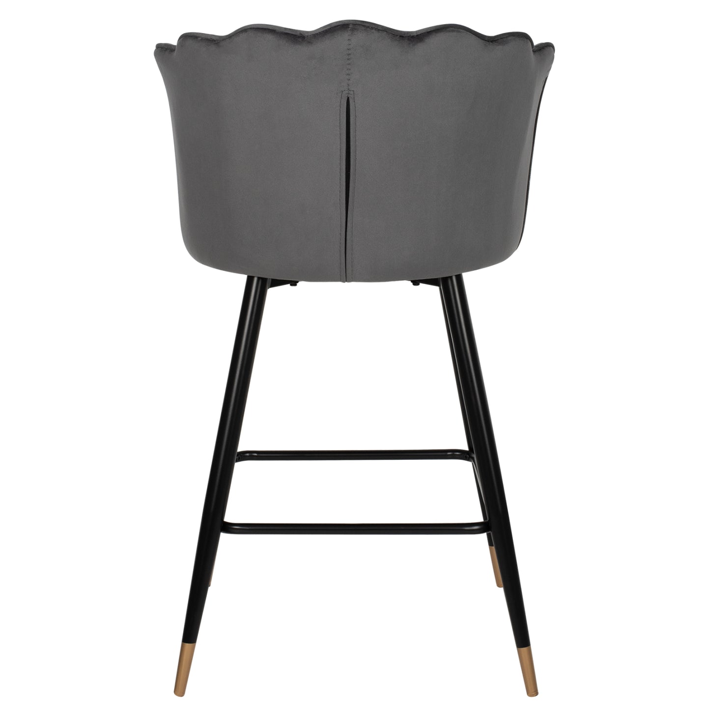 Bar Stool Vesna Hm8736.01 Grey Velvet Metal Frame In Black 50x50x90hcm.